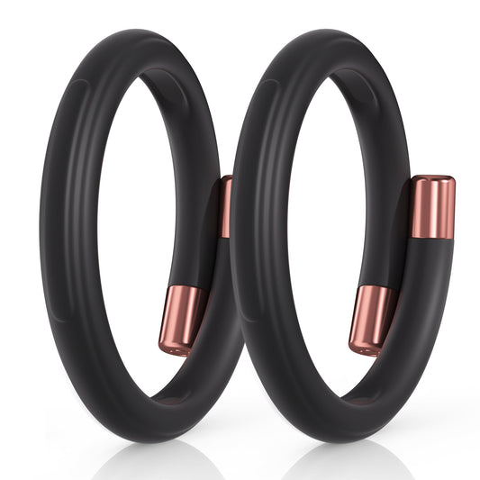BuggyBands paquete frontal mostrando dos pulseras negras y cápsulas, protege en exteriores