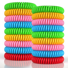 BuggyBands paquete frontal mostrando 18 pulseras coloridas y beneficio práctico