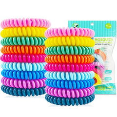 BuggyBands frontal del paquete mostrando pulseras y parches, protección portátil
