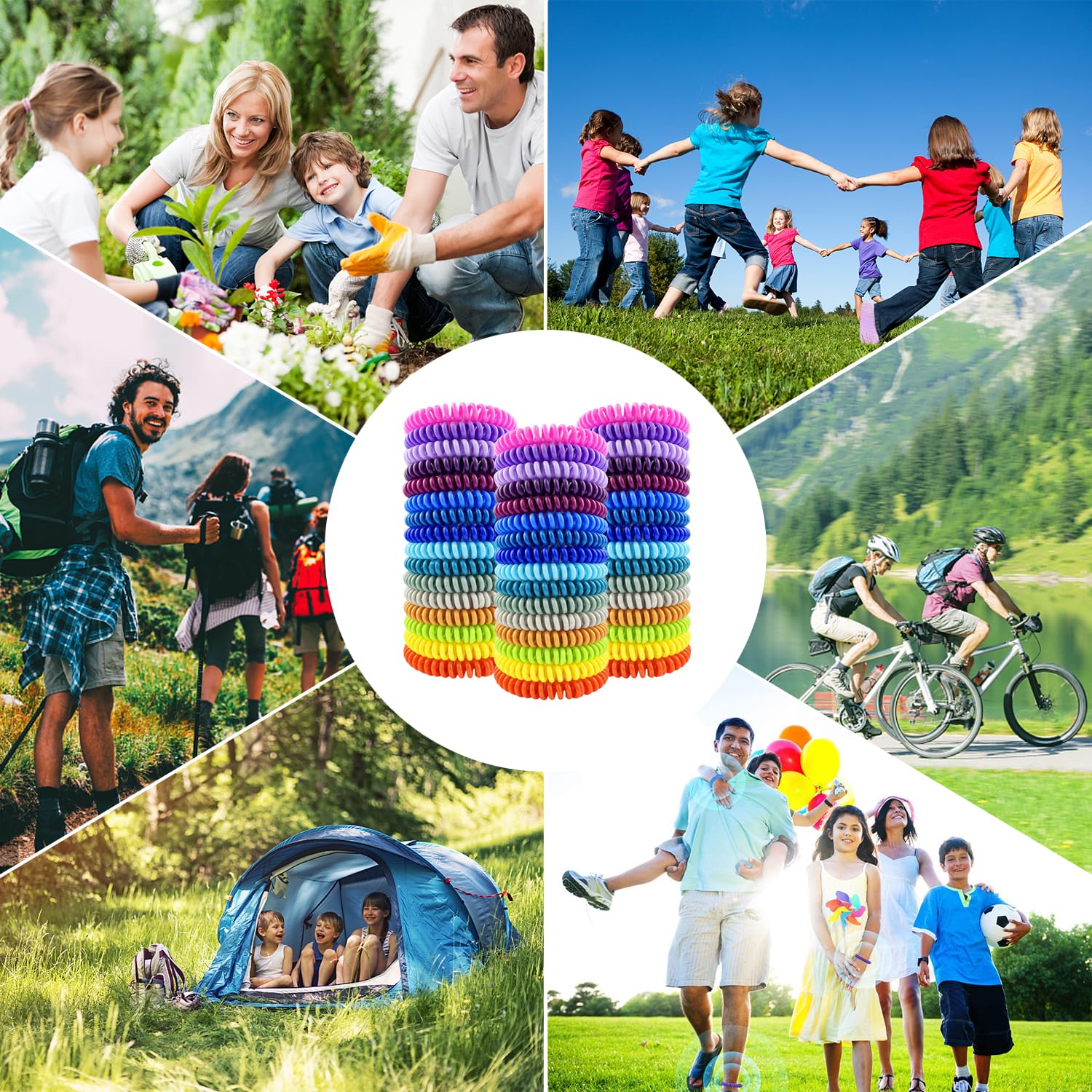 BuggyBands pulseras y parches en picnic familiar al aire libre, protección grupal