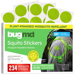BugMD paquete frontal mostrando parches y beneficio portátil