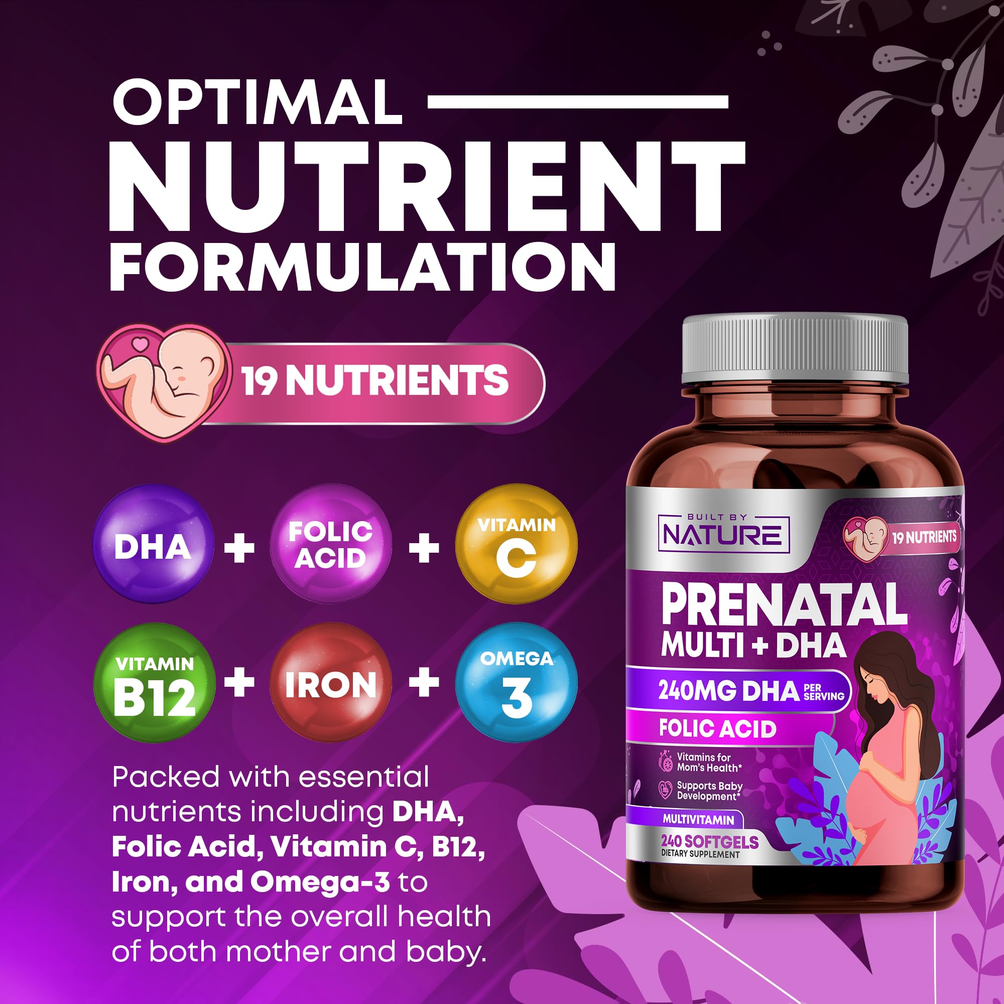 Built by Nature monton de cápsulas blandas resaltando formulación completa