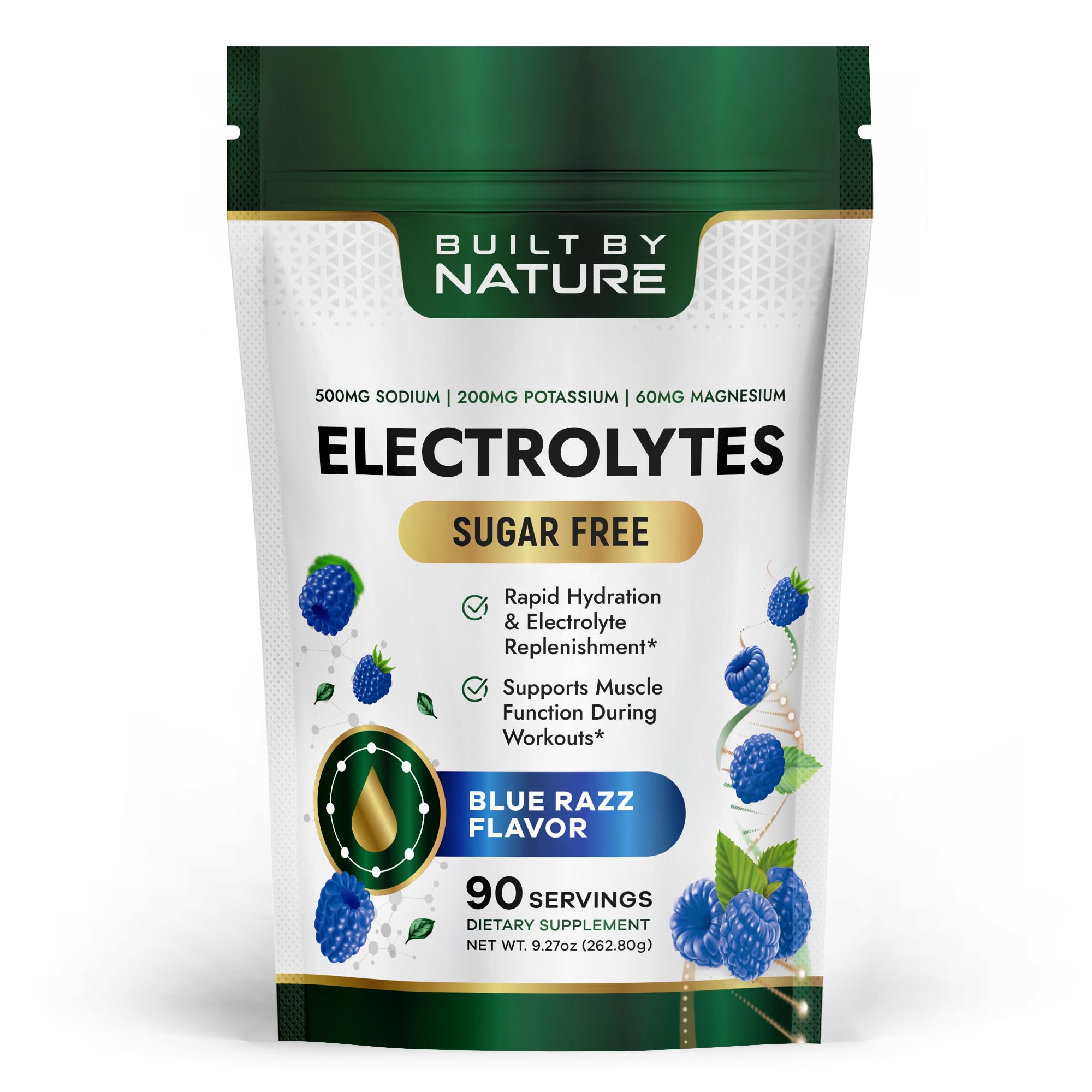Built By Nature frente del envase mostrando 90 servicios y beneficio de ahorro