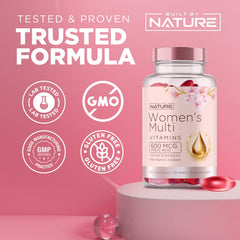 Built by Nature etiqueta con lista de ingredientes y beneficios visibles