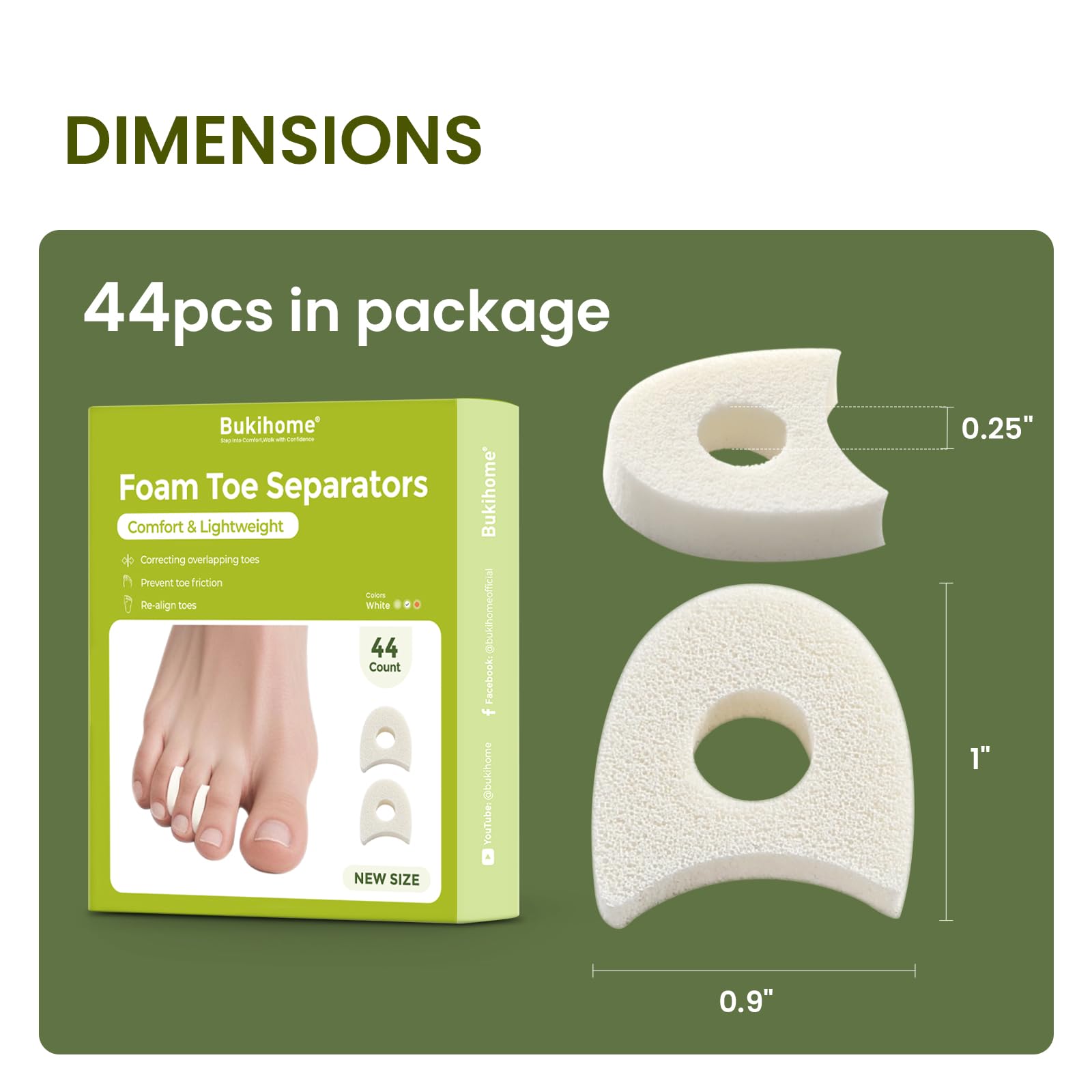 Bukihome tamaño comparado con mano para visualizar ajuste y estabilidad