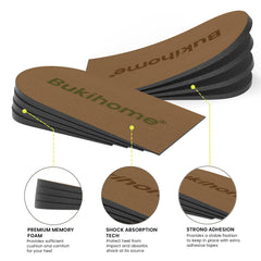 Bukihome alza colocada en zapato formal mejorando comodidad en talón