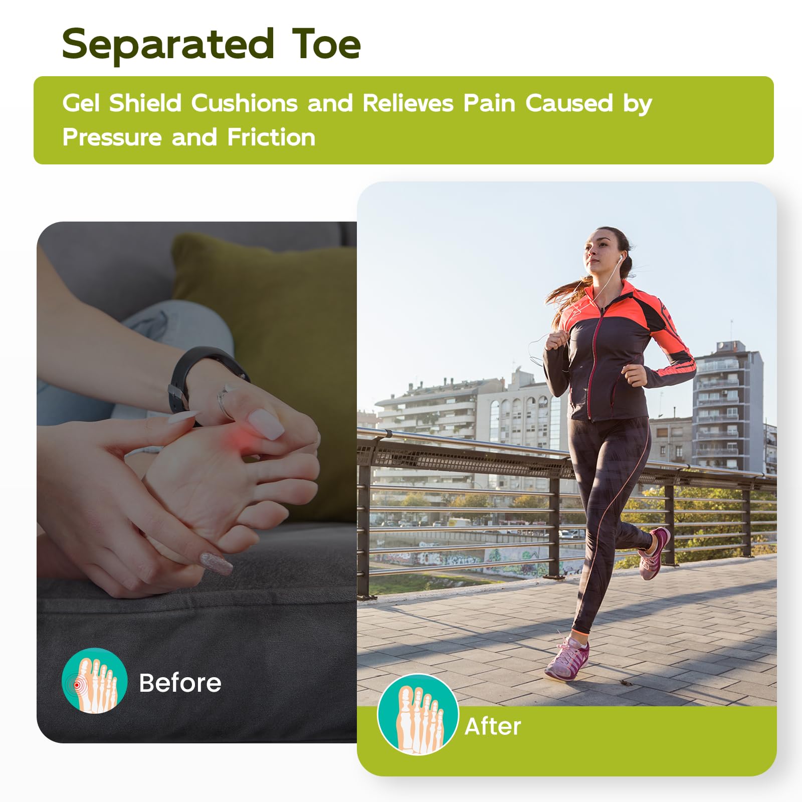 Bukihome uso en zapatos cerrados, protección cómoda durante la caminata