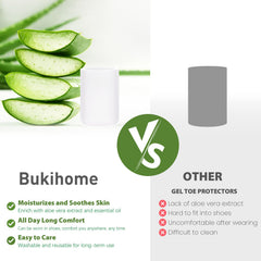 Bukihome etiqueta mostrando extracto de aloe vera y efecto hidratante
