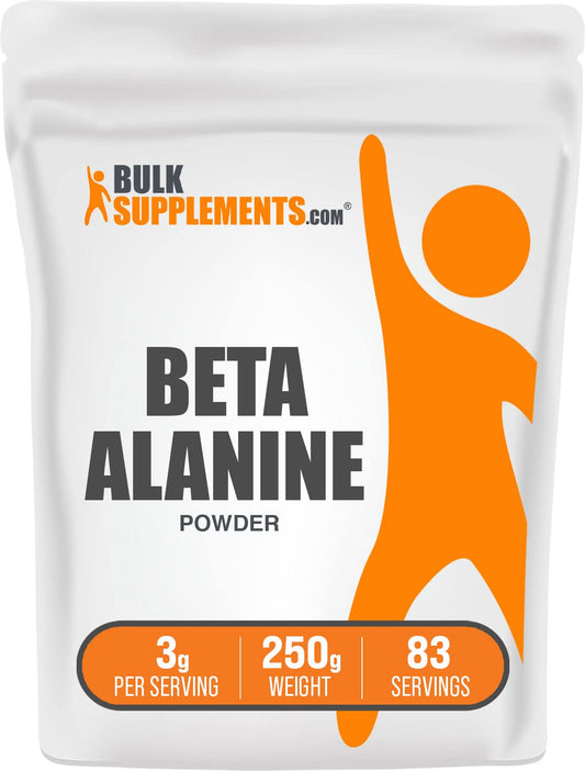 BulkSupplements Beta-Alanine powder bottle with unflavored formula easy to mix