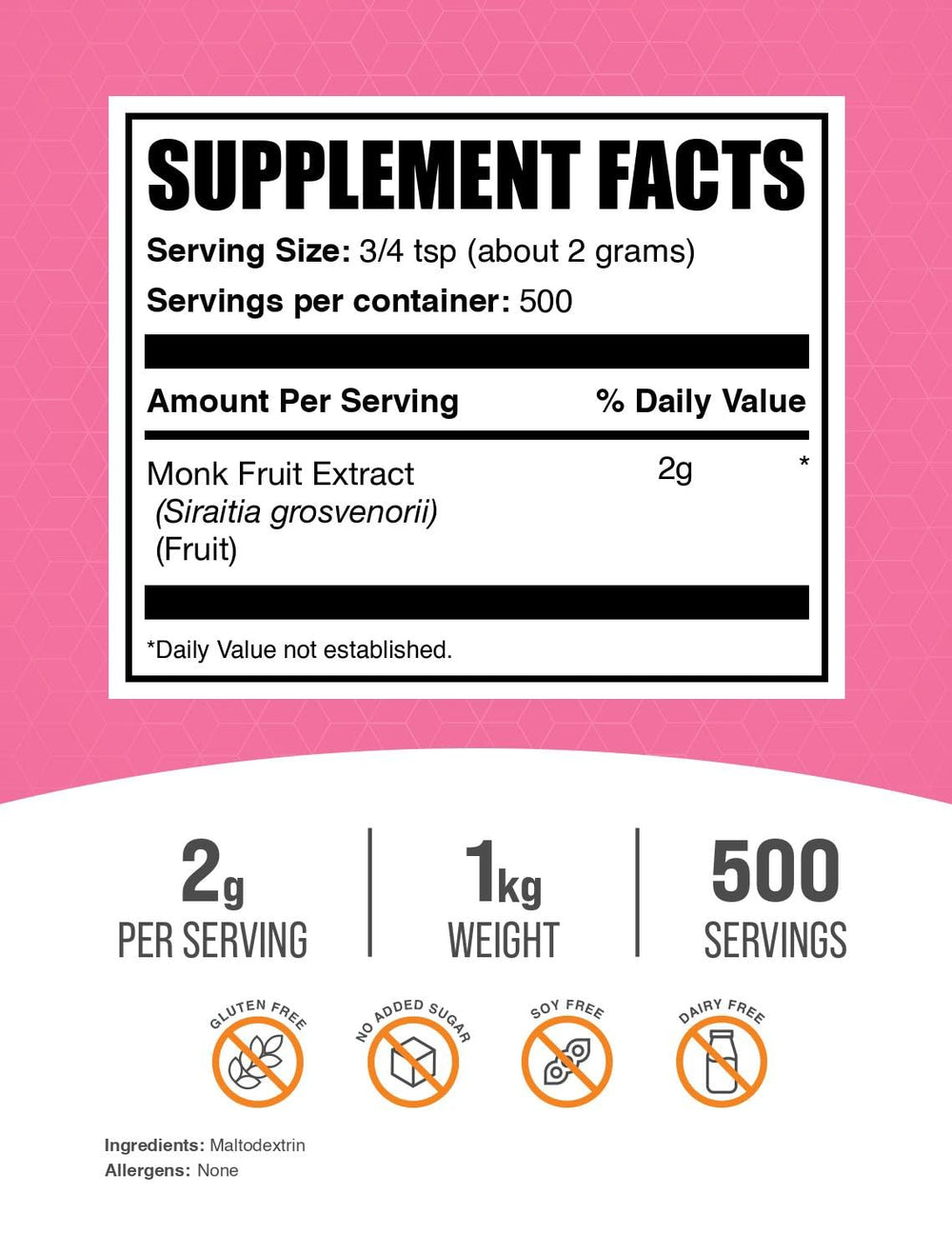 BulkSupplements extracto-fruta-monje-vertido, perfecto para batidos y bebidas.