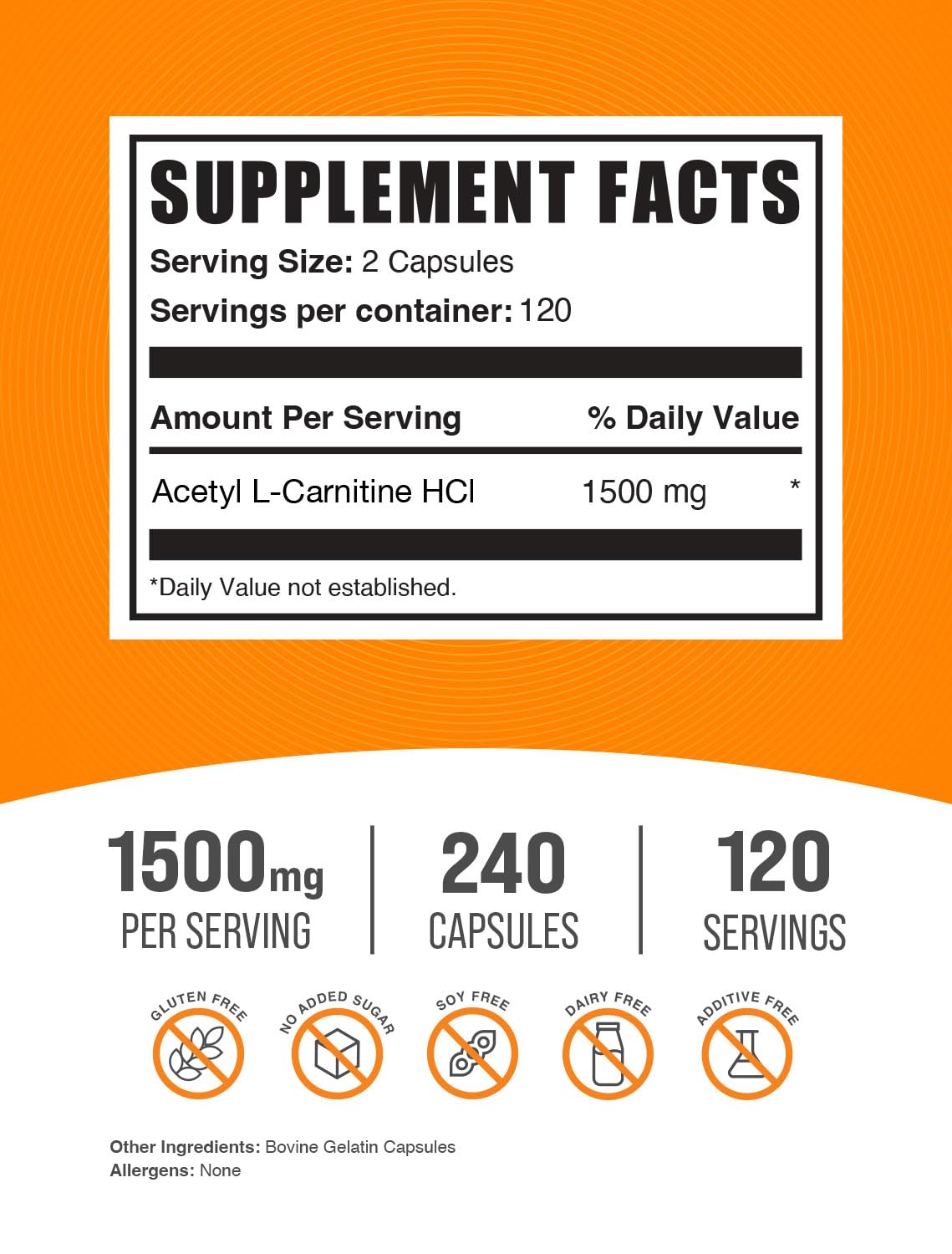 BulkSupplements cápsulas ALCAR detalle de superficie y facilidad de ingestión