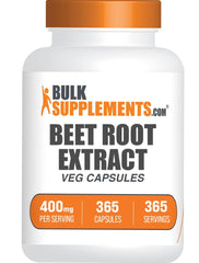 BulkSupplements frasco frontal de Beet Root Extract, visual claro y confiable