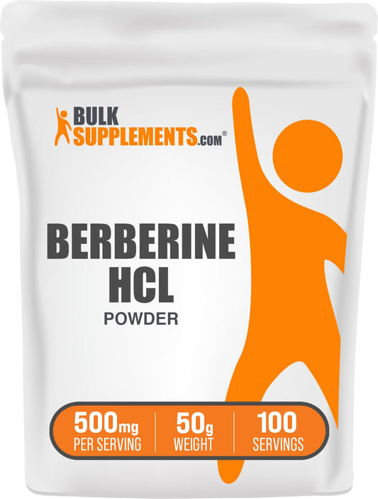 BulkSupplements envase frontal de berberine HCl mostrando pureza y presentación