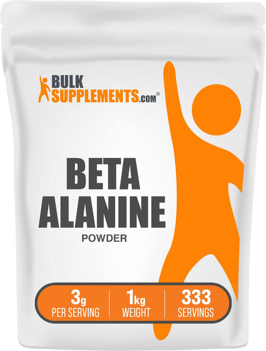 bulksupplements beta alanina polvo en empaque de 1 kg; ideal para batidos.