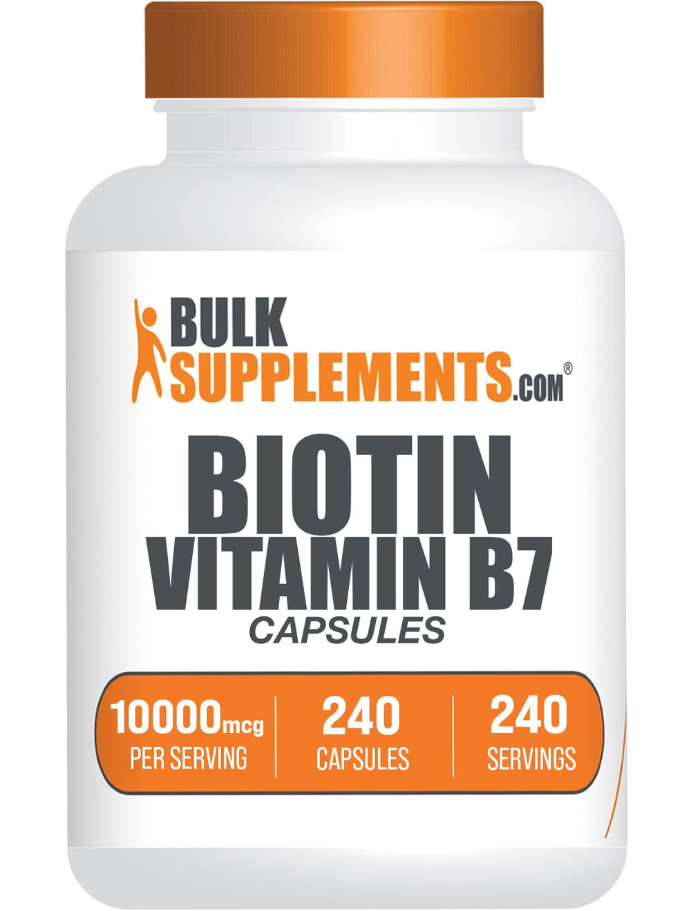 Biotina BulkSupplements 10000mcg cápsulas: dosis diaria fácil para cabello y uñas