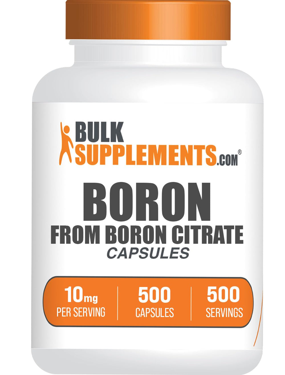 BulkSupplements frasco de Boron Citrate 500 cápsulas muestra presentación y contenido