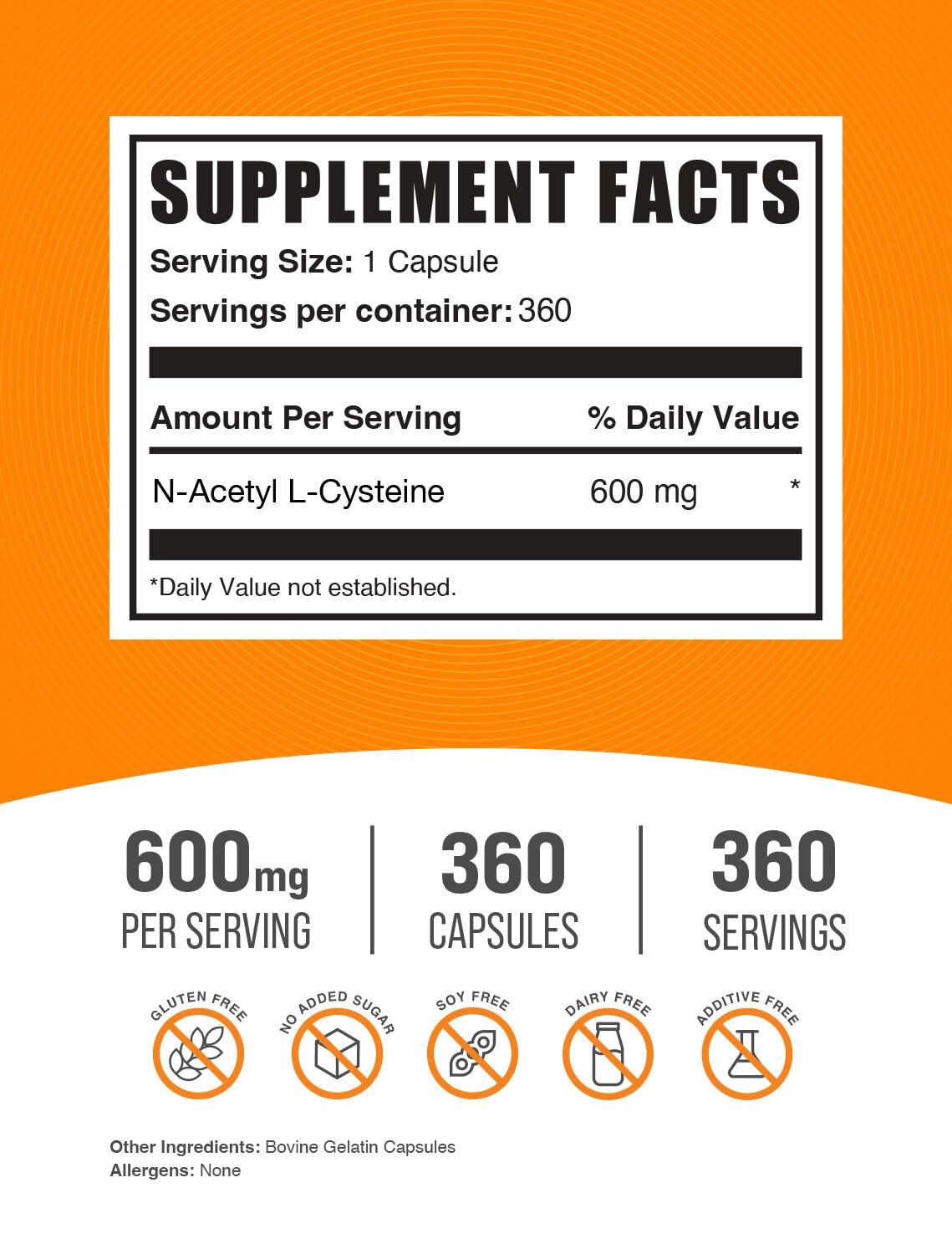 BulkSupplements primer plano cápsula NAC detalle y calidad
