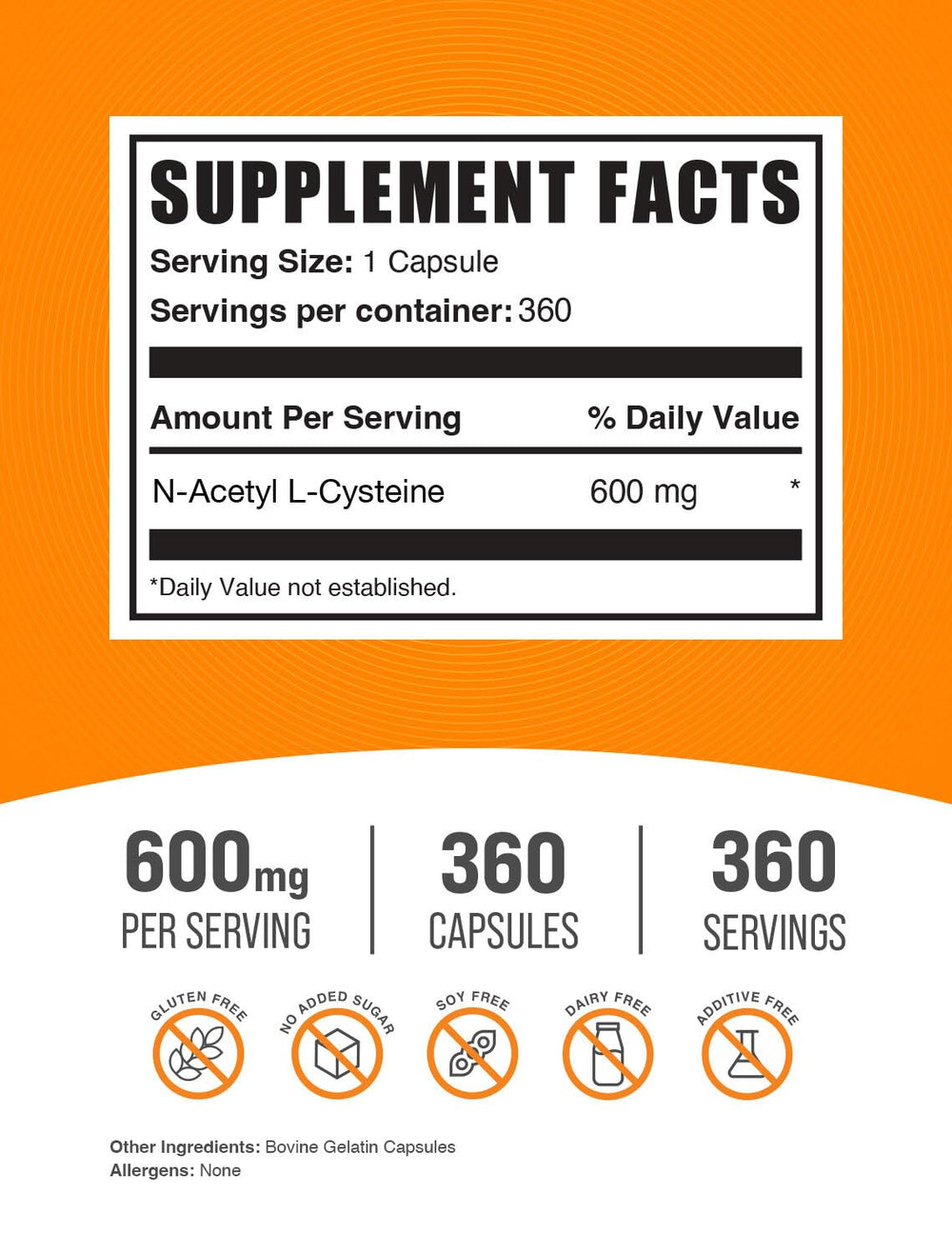BulkSupplements primer plano cápsula NAC detalle y calidad