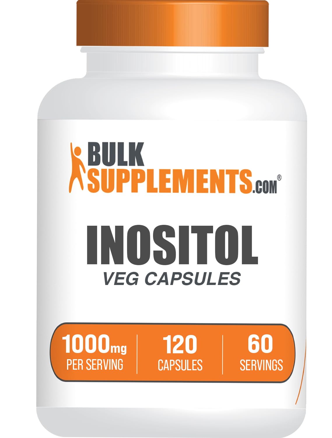 BulkSupplements frasco frontal mostrando 120 cápsulas y etiqueta clara