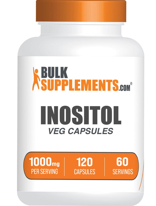 BulkSupplements frasco frontal mostrando 120 cápsulas y etiqueta clara
