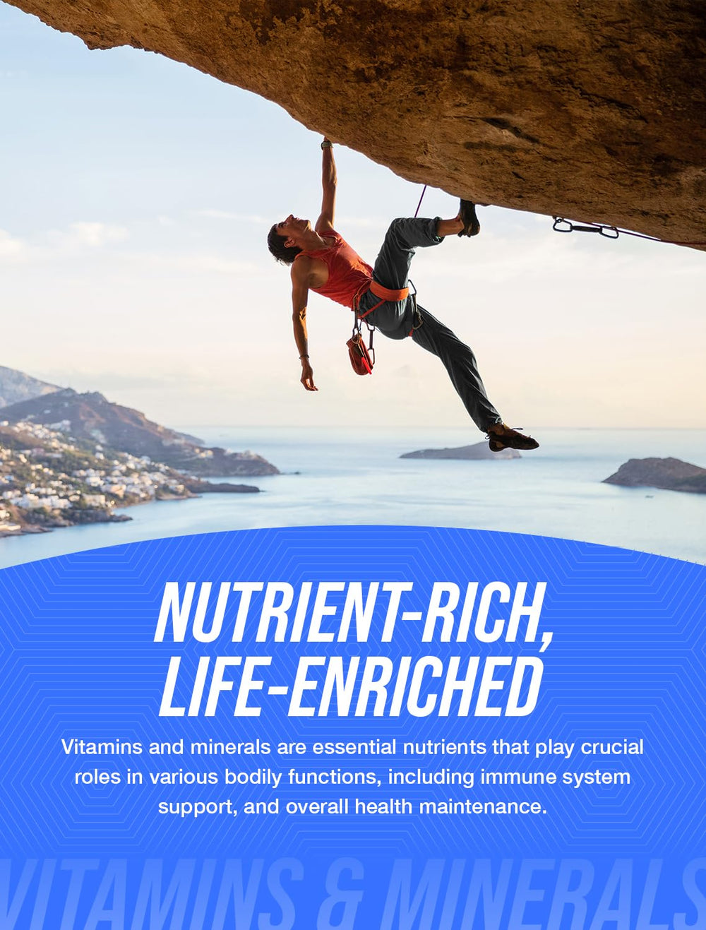 BulkSupplements Citrato de potasio en polvo mezclándose en batido matutino.