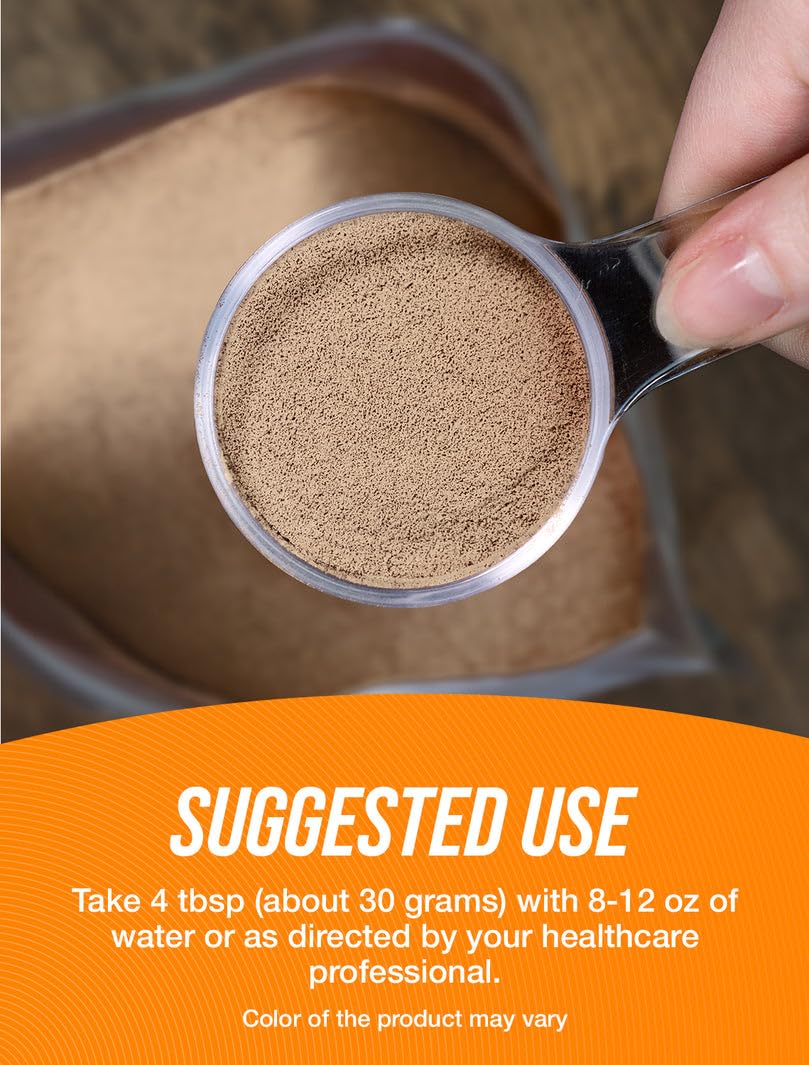 BulkSupplements comparación de tamaño con taza medidora que muestra porciones fiables