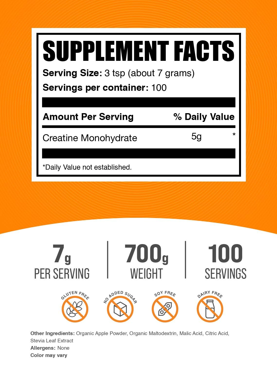 BulkSupplements cuchara medidora con polvo indicando dosis clara y control preciso