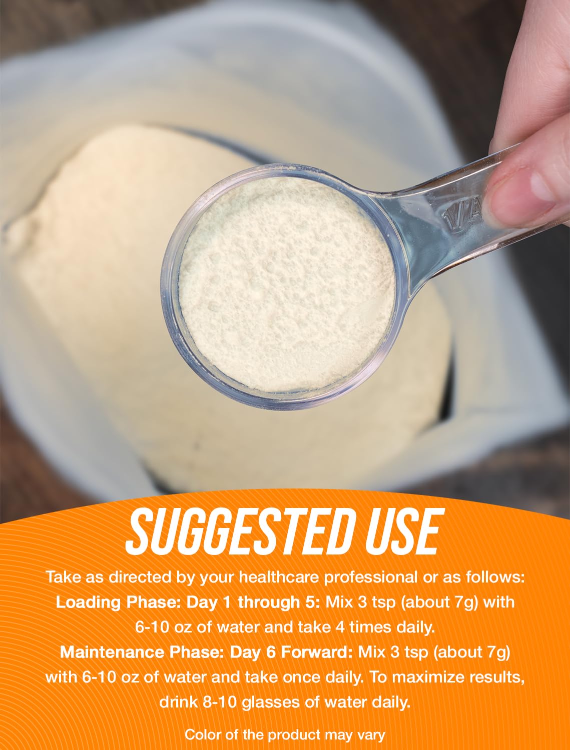 BulkSupplements polvo disuelto en bebida, muestra mezcla sin grumos y sabor intenso