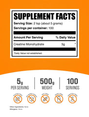 BulkSupplements textura del polvo de creatina micronizada, mezcla rápida