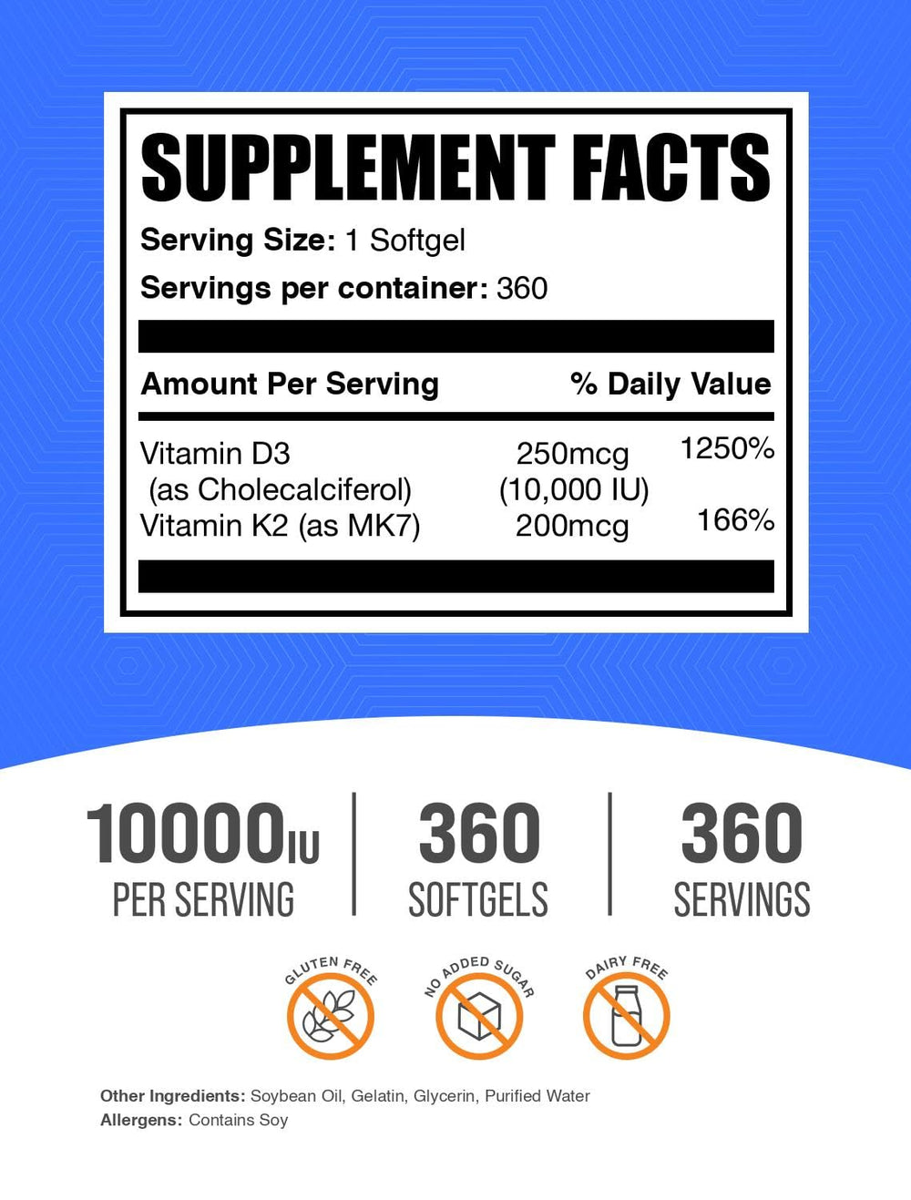 BulkSupplements primer plano de softgel brillante mostrando textura y fácil de tragar