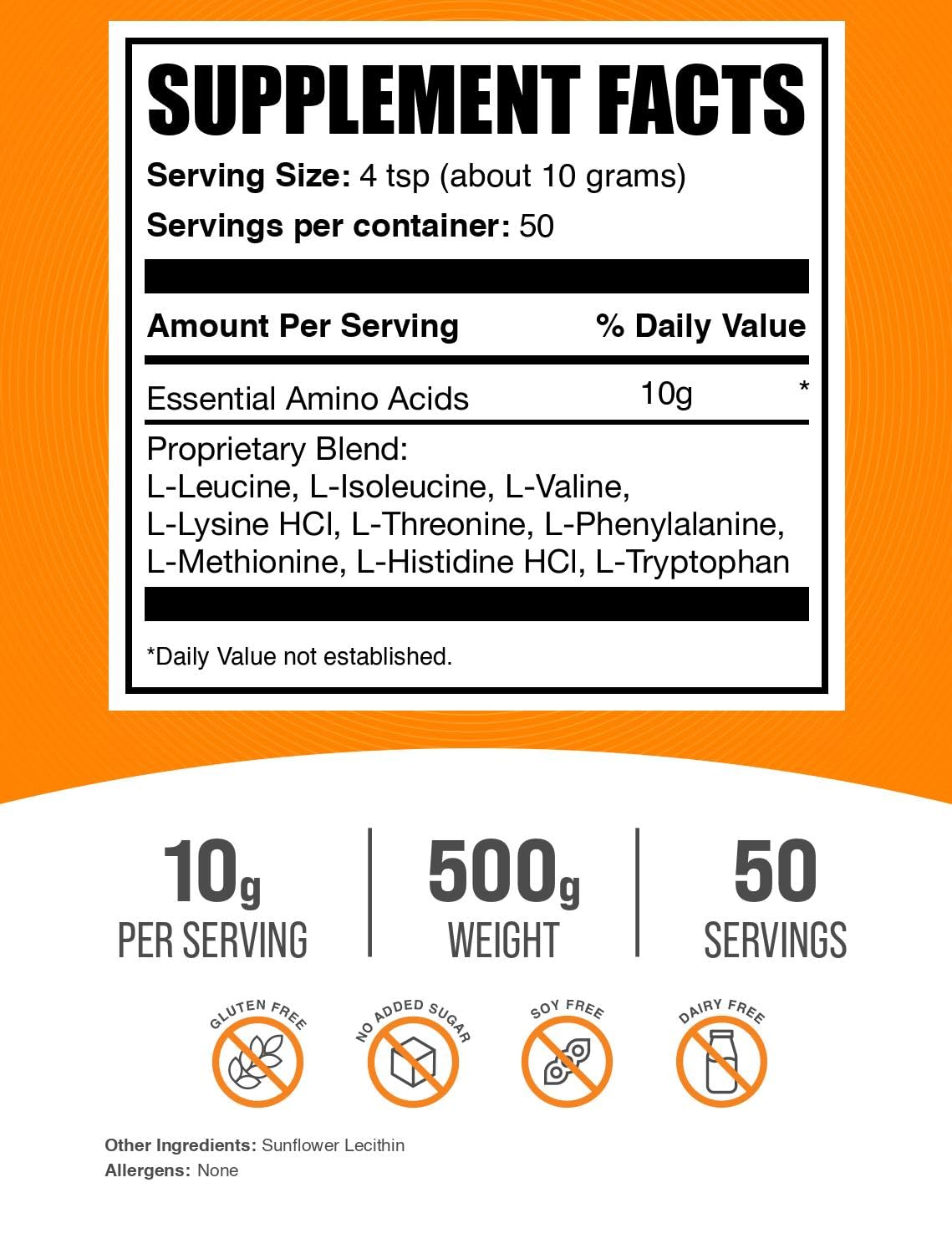 BulkSupplements polvo de aminoácidos medido con cuchara para batidos rápidos