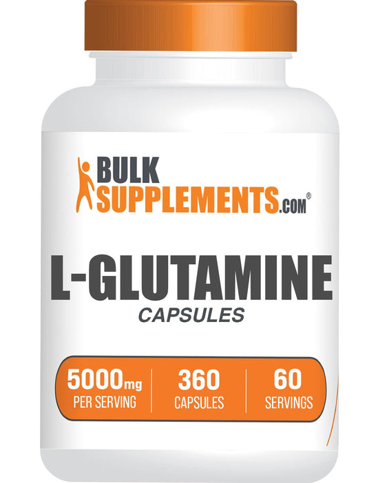 BulkSupplements frasco frontal mostrando 360 cápsulas y conveniencia