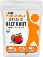 BulkSupplements envase frontal del polvo de remolacha, presentación clara y profesional