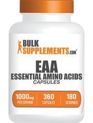 BulkSupplements envase frontal mostrando 360 cápsulas y claridad de producto
