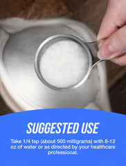 BulkSupplements envase junto a cuchara para comparar tamaño y porciones prácticas