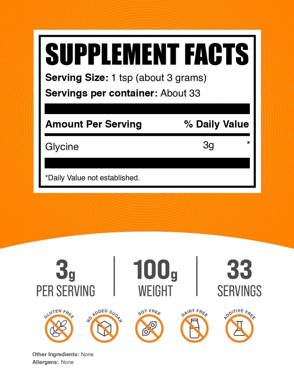 BulkSupplements polvo de glicina cerca, textura fina y fácil mezcla