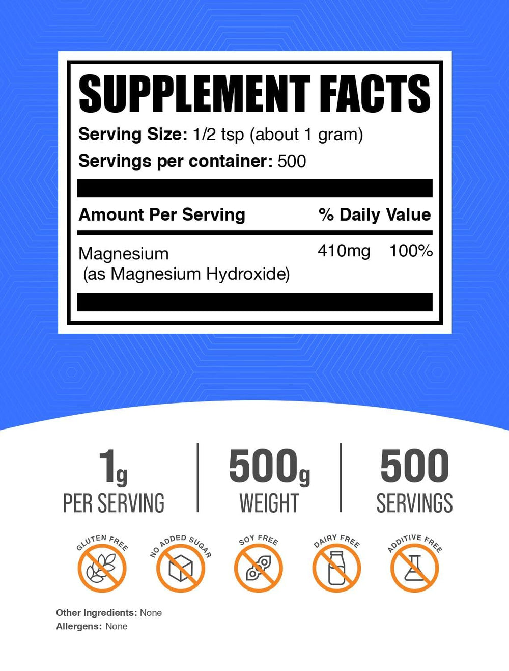 BulkSupplements textura del polvo fino de hidróxido de magnesio, fácil de mezclar