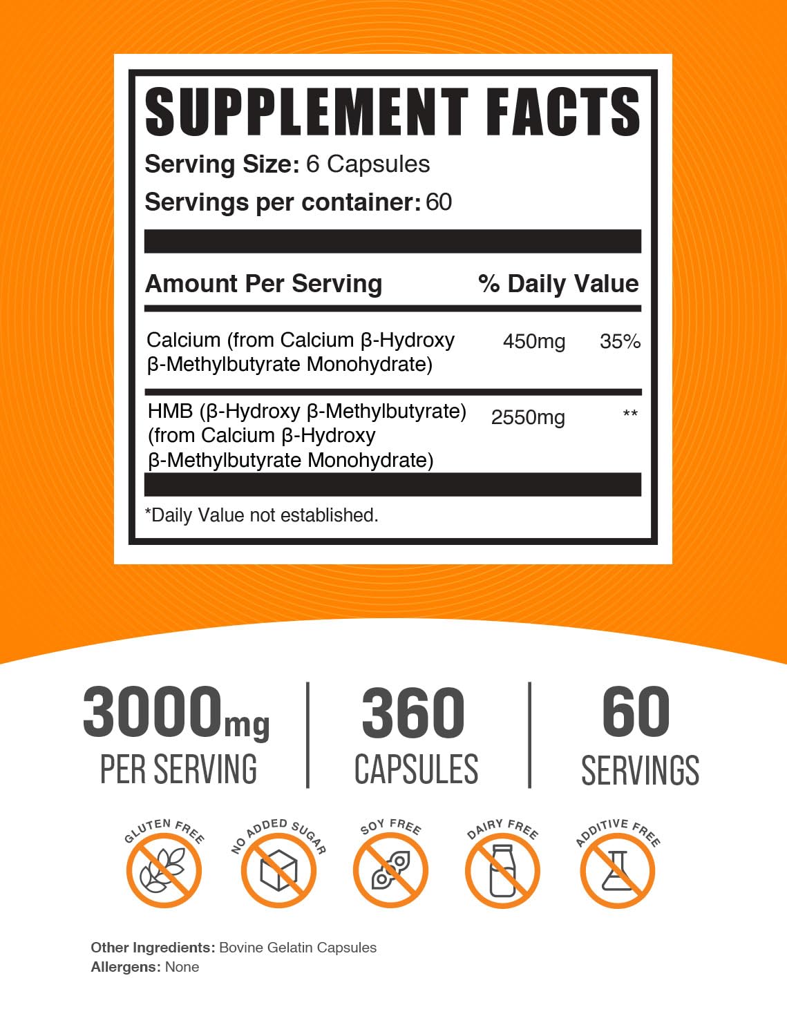 BulkSupplements primer plano de una cápsula HMB destacando textura y calidad