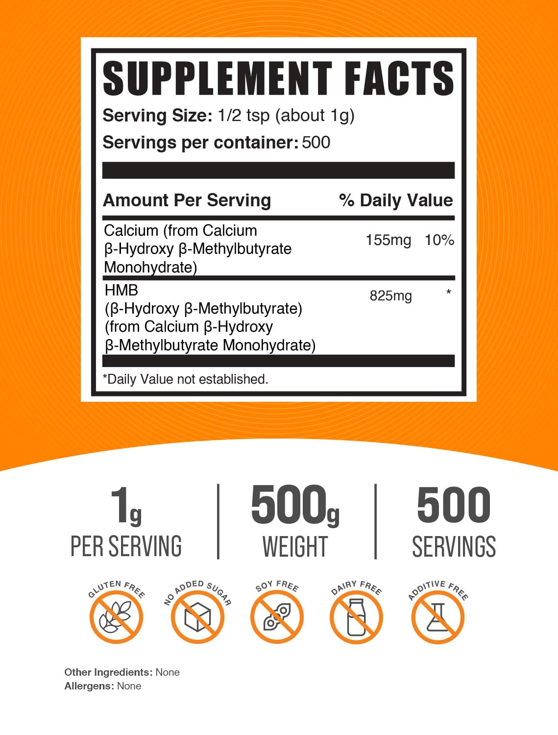 BulkSupplements primer plano de textura del polvo HMB para mezcla fácil