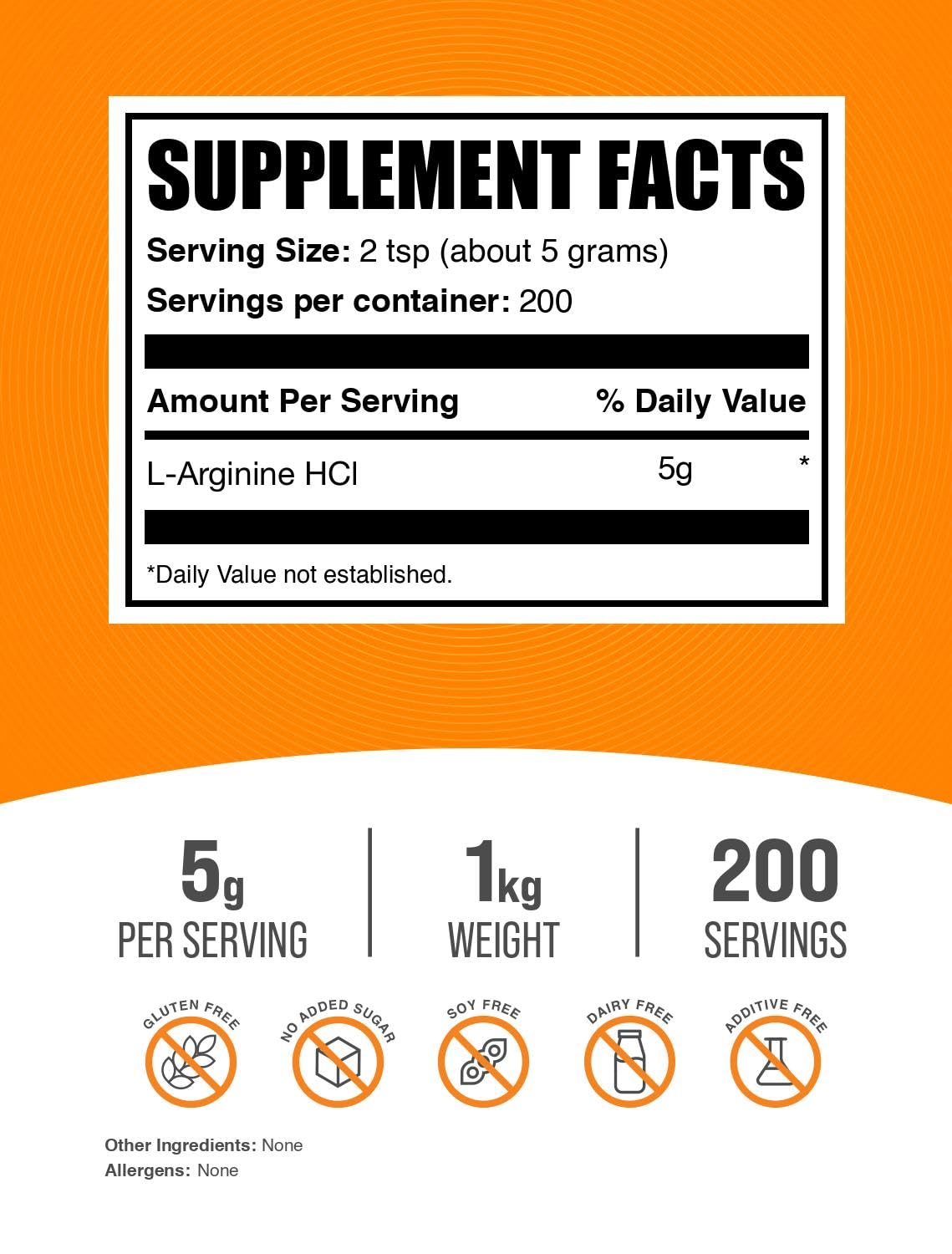 BulkSupplements vista de la textura del polvo de L-Arginina, fácil de mezclar