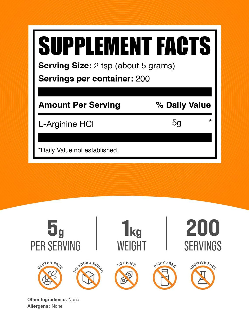 BulkSupplements vista de la textura del polvo de L-Arginina, fácil de mezclar
