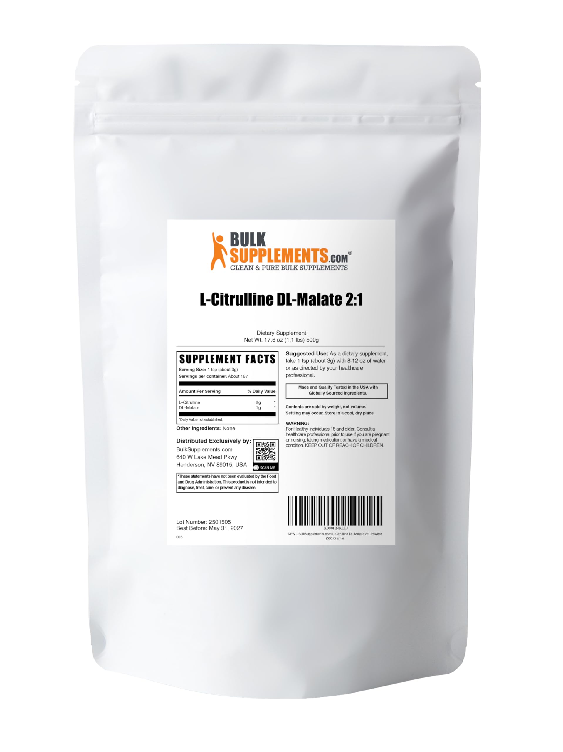 BulkSupplements sello de lote y condiciones cGMP, garantía de fabricación controlada