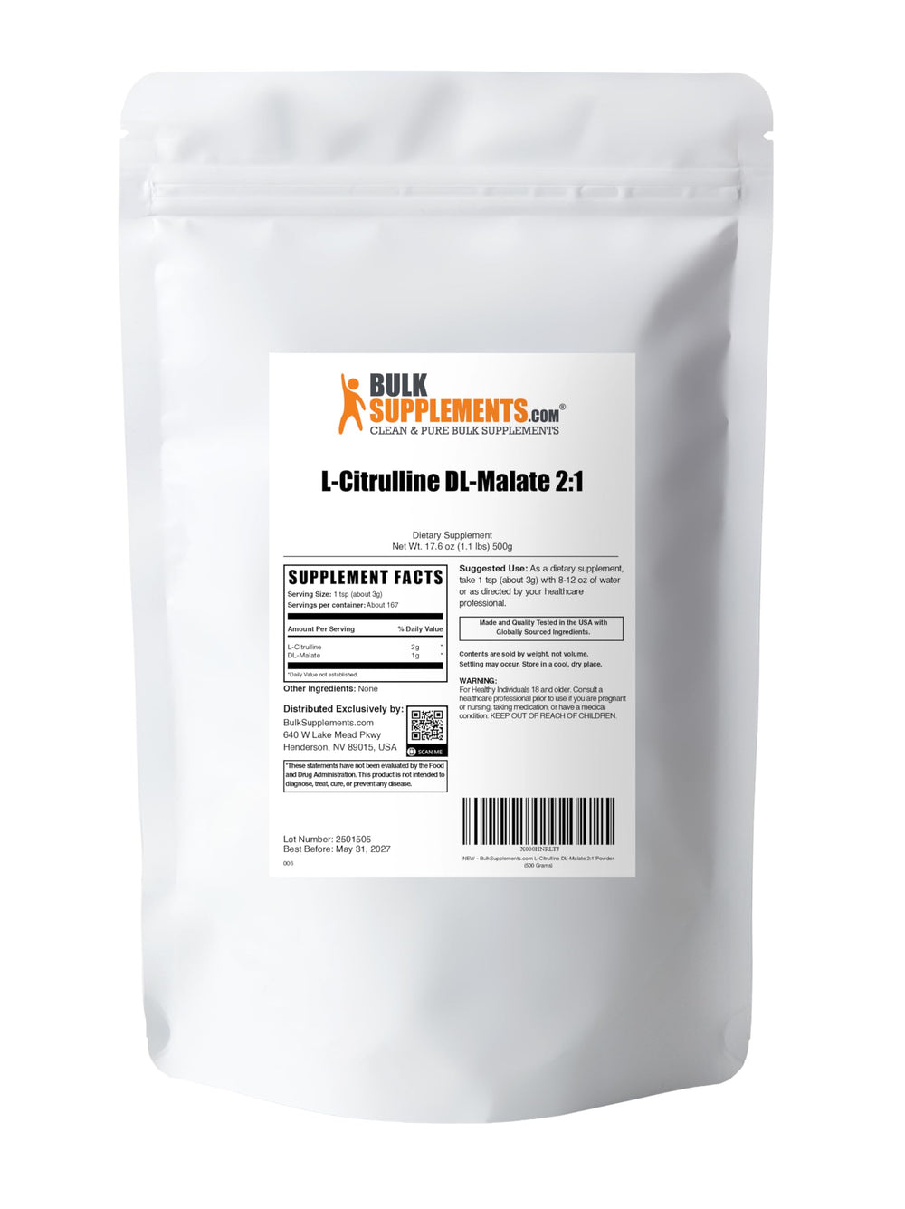 BulkSupplements sello de lote y condiciones cGMP, garantía de fabricación controlada