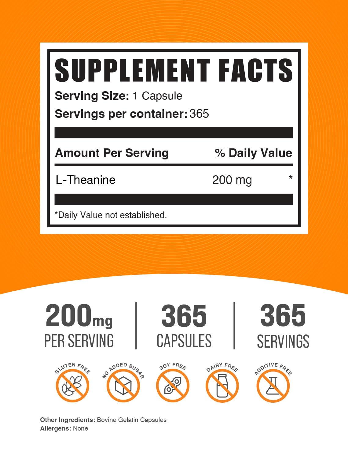 Close-up de cápsula BulkSupplements L-Theanine destacando textura y pureza
