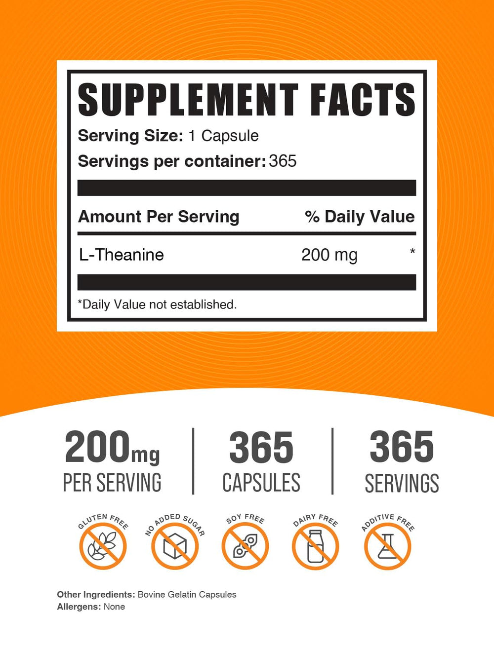 Close-up de cápsula BulkSupplements L-Theanine destacando textura y pureza