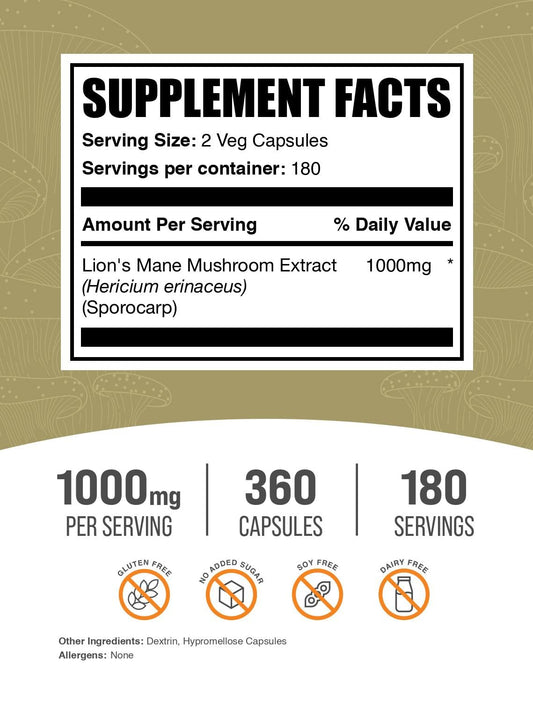 BulkSupplements primer plano de cápsulas, textura y composición clara