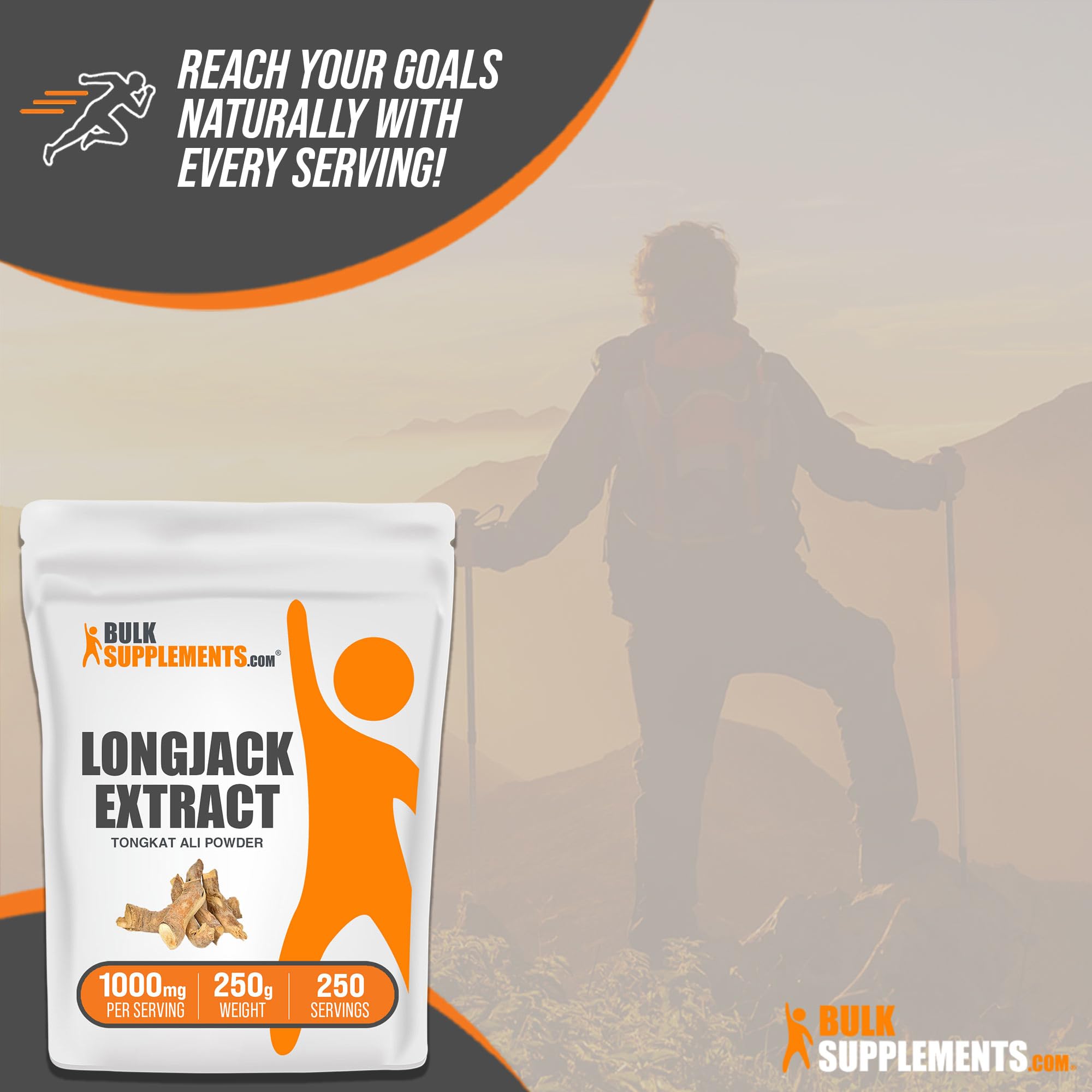 BulkSupplements envase 250 g para comparar tamaño y duración