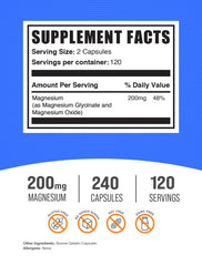 BulkSupplements detalle de cápsulas de magnesio glicinato, textura lisa y fácil de tragar