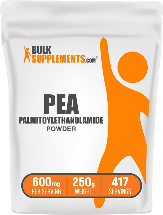 BulkSupplements envase frontal del PEA polvo, claridad de contenido