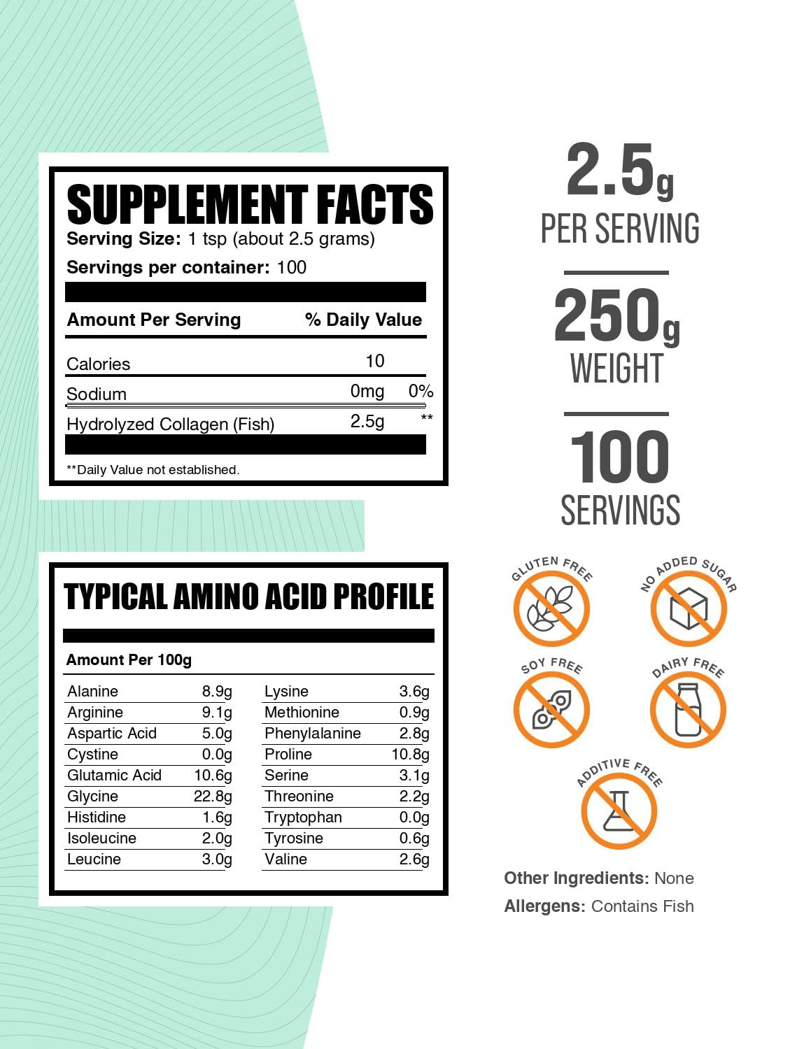 BulkSupplements detalle del polvo de colágeno marino, textura fina y fácil mezcla